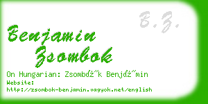 benjamin zsombok business card